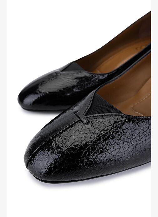 Tamer Tanca Kadın Hakiki Deri Siyah Klasik Ayakkabı - Görsel 4