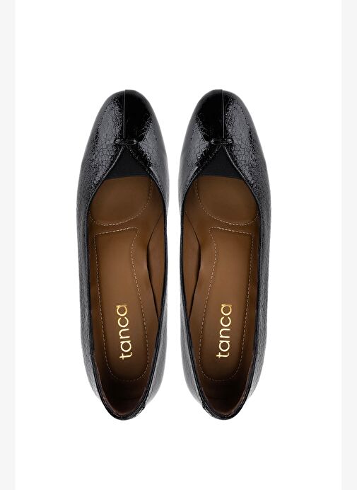 Tamer Tanca Kadın Hakiki Deri Siyah Klasik Ayakkabı - Görsel 6