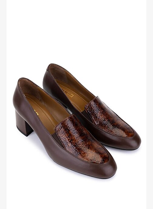 Tamer Tanca Kadın Hakiki Deri Kahverengi Klasik Ayakkabı - Görsel 3