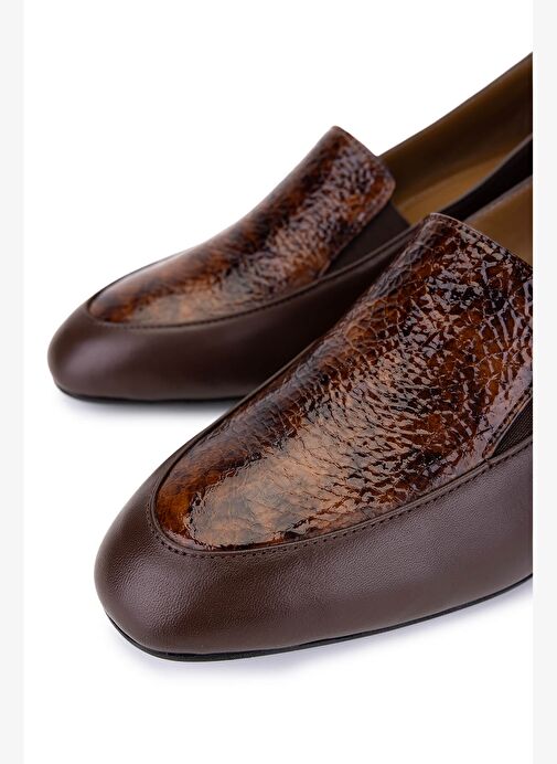 Tamer Tanca Kadın Hakiki Deri Kahverengi Klasik Ayakkabı - Görsel 4