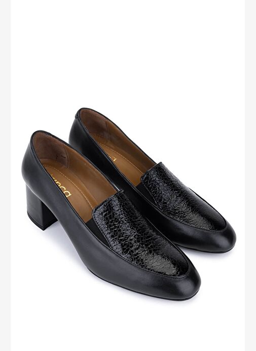 Tamer Tanca Kadın Hakiki Deri Siyah Klasik Ayakkabı - Görsel 3