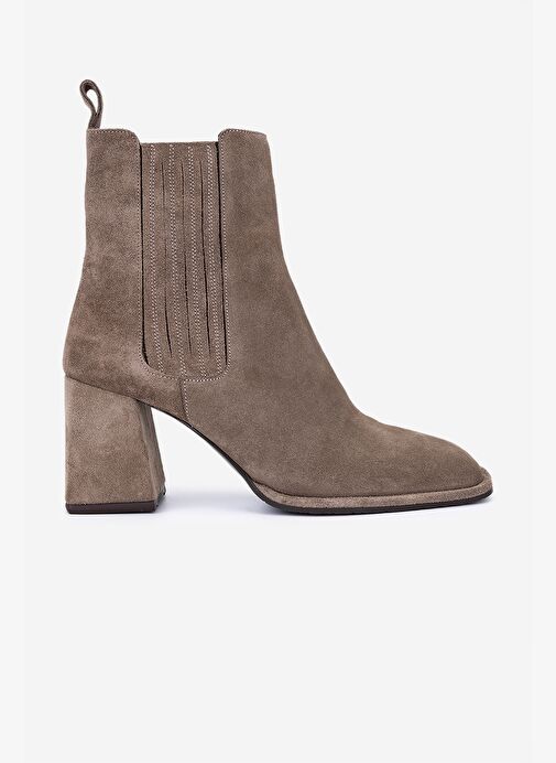 Valmenti Kadın Hakiki Deri Vizon Süet Topuklu Bot - Görsel 2