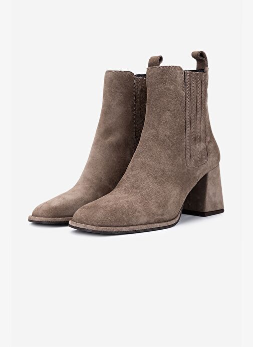 Valmenti Kadın Hakiki Deri Vizon Süet Topuklu Bot - Görsel 7