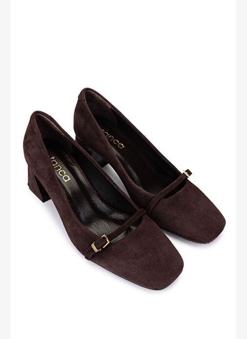 Tamer Tanca Kadın Hakiki Deri Kahverengi Süet Klasik Ayakkabı - Görsel 3