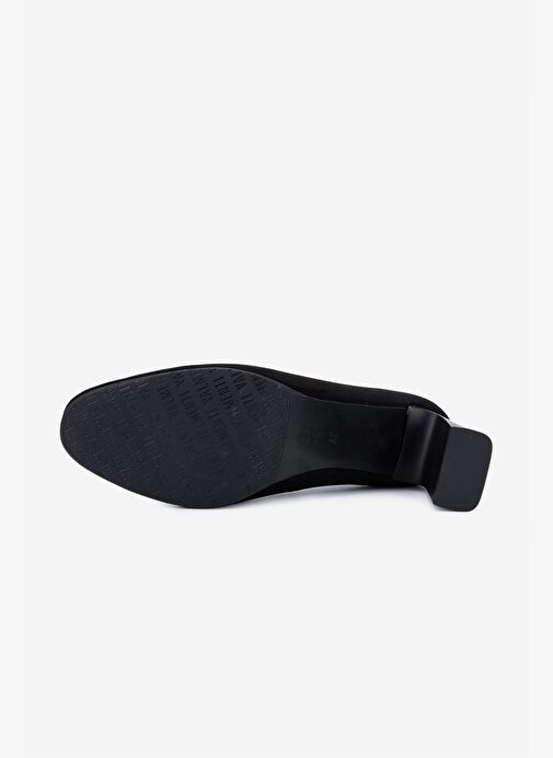 Valmenti Kadın Hakiki Deri Siyah Süet Topuklu Ayakkabı - Görsel 5