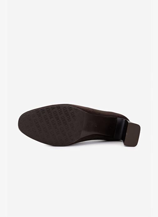 Valmenti Kadın Hakiki Deri Kahverengi Süet Topuklu Ayakkabı - Görsel 5