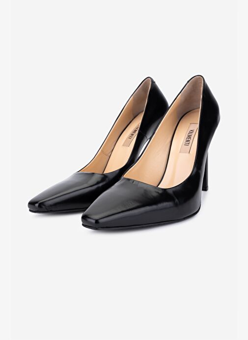 Valmenti Kadın Hakiki Deri Siyah Açma Stiletto Ayakkabı - Görsel 6