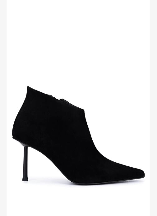 Tamer Tanca Kadın Siyah Süet Topuklu Bot - Görsel 2