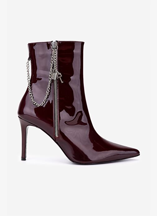 Valmenti Kadın Hakiki Deri Bordo Topuklu Bot - Görsel 2