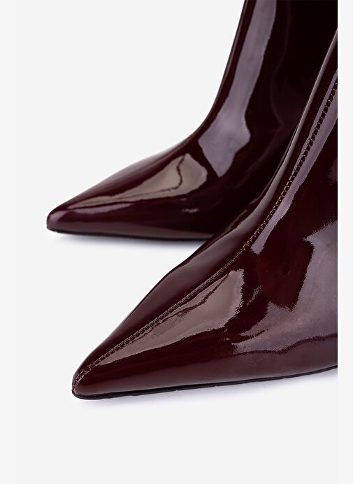 Valmenti Kadın Hakiki Deri Bordo Topuklu Bot - Görsel 4