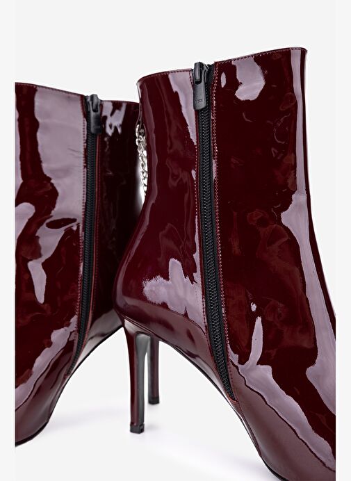 Valmenti Kadın Hakiki Deri Bordo Topuklu Bot - Görsel 7