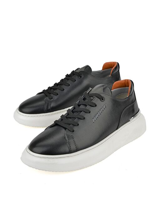 Ziya, Erkek Hakiki Deri Sneaker 151987Z024 Siyah - Görsel 5