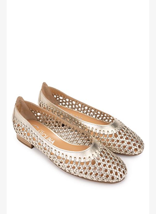 Donna Carolina Kadın Hakiki Deri Dore Babet Ayakkabı - Görsel 3