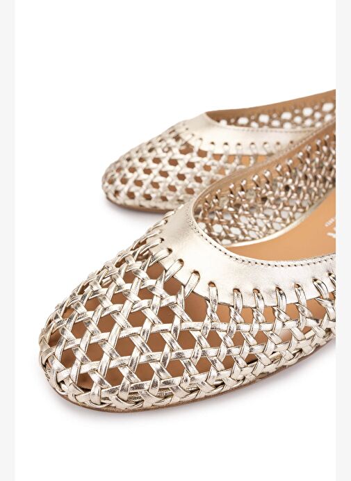 Donna Carolina Kadın Hakiki Deri Dore Babet Ayakkabı - Görsel 4