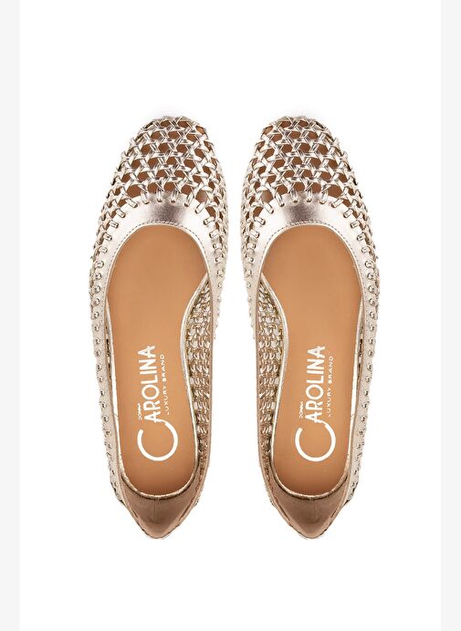 Donna Carolina Kadın Hakiki Deri Dore Babet Ayakkabı - Görsel 6