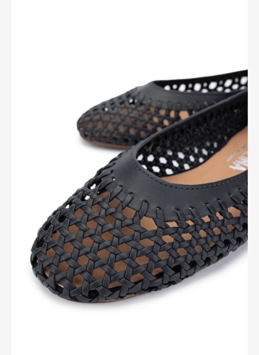 Donna Carolina Kadın Hakiki Deri Lacivert Babet Ayakkabı - Görsel 4