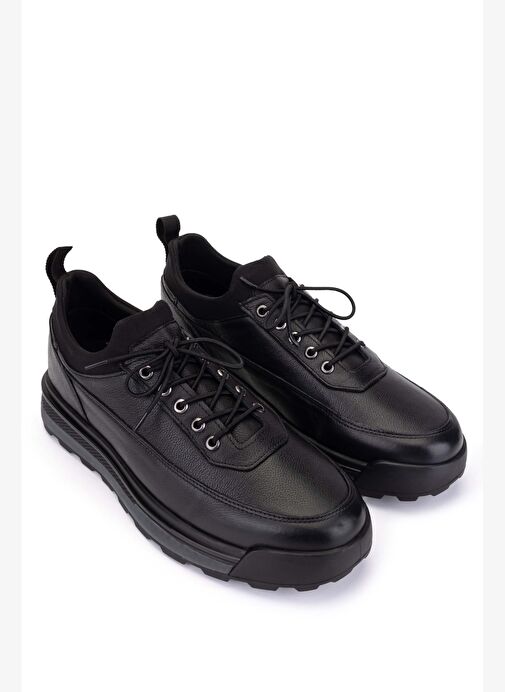 Tamer Tanca Erkek Hakiki Deri Siyah Sneakers & Spor Ayakkabı - Görsel 3