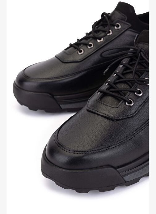 Tamer Tanca Erkek Hakiki Deri Siyah Sneakers & Spor Ayakkabı - Görsel 5