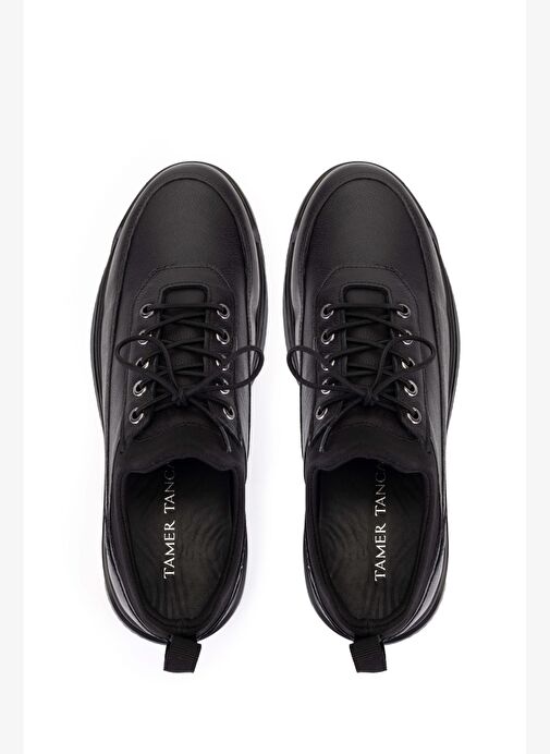 Tamer Tanca Erkek Hakiki Deri Siyah Sneakers & Spor Ayakkabı - Görsel 6