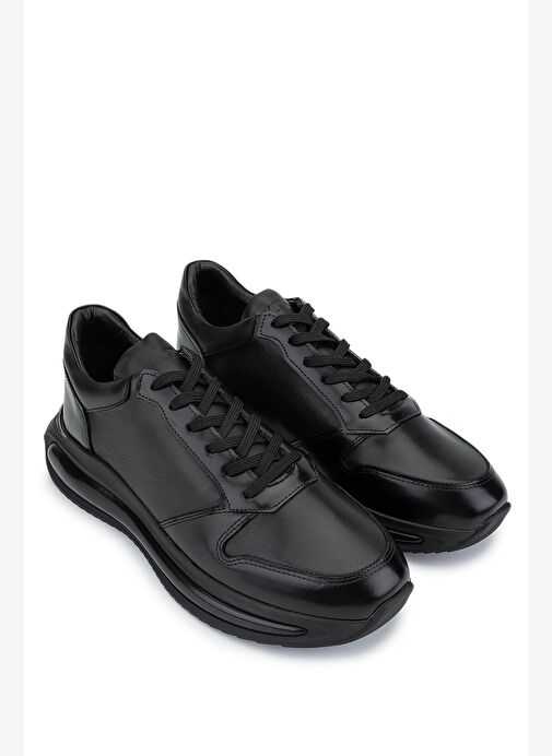Tamer Tanca Erkek Hakiki Deri Siyah Sneakers & Spor Ayakkabı - Görsel 3