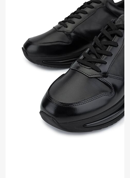 Tamer Tanca Erkek Hakiki Deri Siyah Sneakers & Spor Ayakkabı - Görsel 4