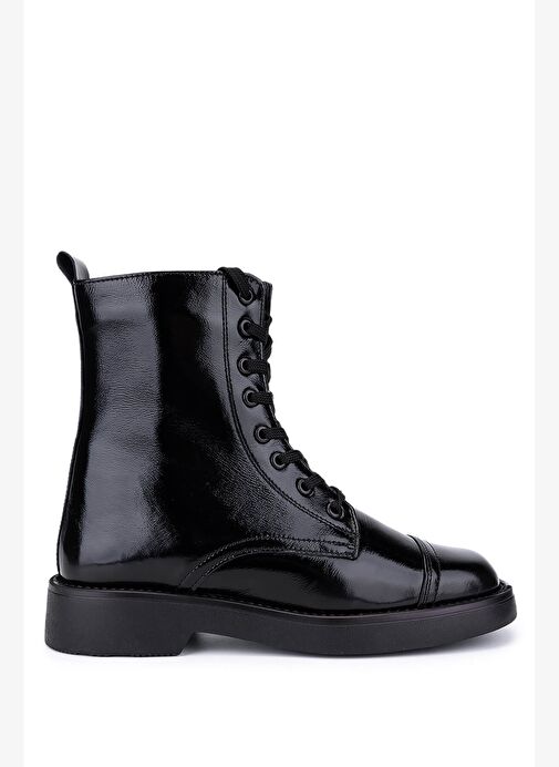 Tamer Tanca Kadın Siyah Rugan Casual Bot - Görsel 2