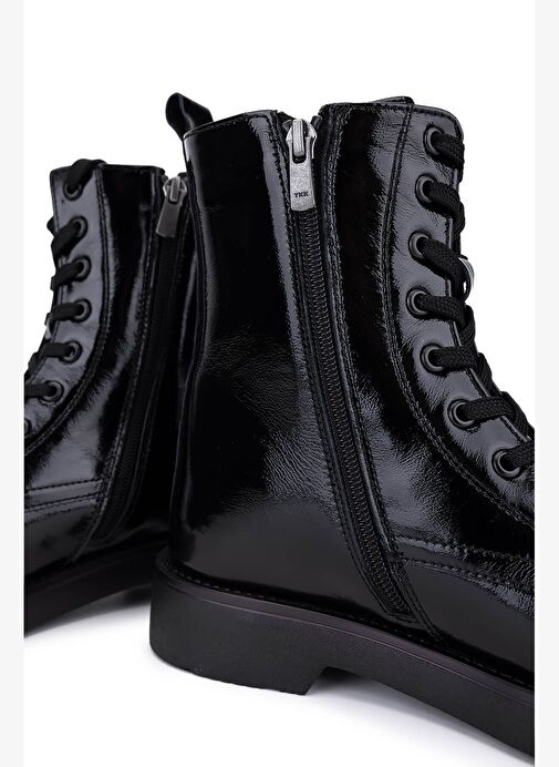 Tamer Tanca Kadın Siyah Rugan Casual Bot - Görsel 6