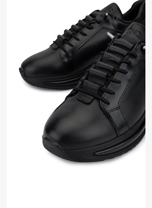 Tamer Tanca Erkek Hakiki Deri Siyah Sneakers & Spor Ayakkabı - Görsel 4