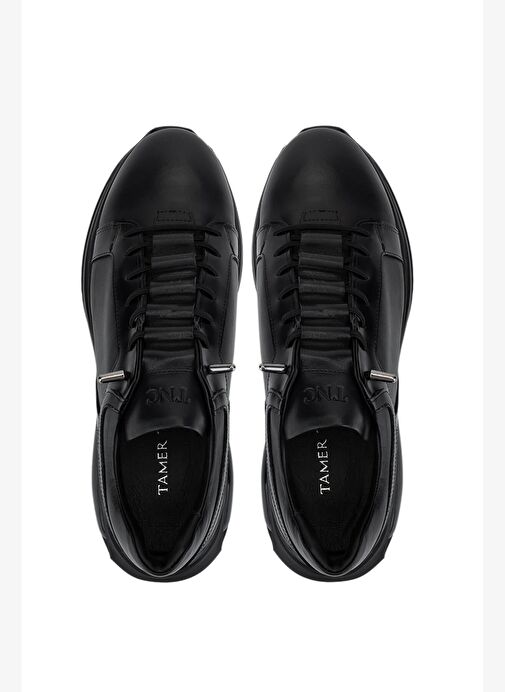 Tamer Tanca Erkek Hakiki Deri Siyah Sneakers & Spor Ayakkabı - Görsel 6