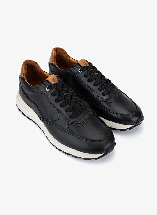 Valmenti Erkek Hakiki Deri Siyah Sneakers & Spor Ayakkabı - Görsel 3