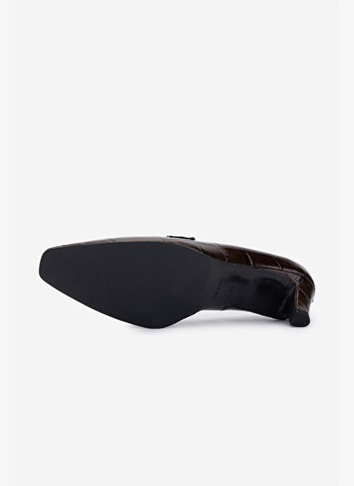 Valmenti Kadın Hakiki Deri Kahverengi Topuklu Ayakkabı - Görsel 5