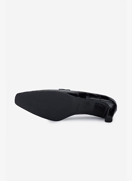 Valmenti Kadın Hakiki Deri Siyah Topuklu Ayakkabı - Görsel 5