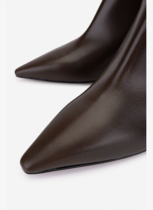 Valmenti Kadın Hakiki Deri Kahverengi Topuklu Bot - Görsel 4