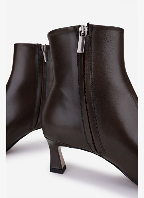 Valmenti Kadın Hakiki Deri Kahverengi Topuklu Bot - Görsel 5