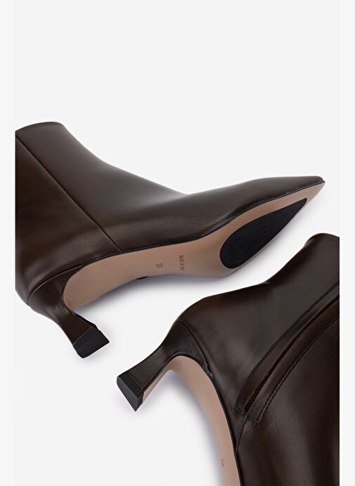 Valmenti Kadın Hakiki Deri Kahverengi Topuklu Bot - Görsel 6