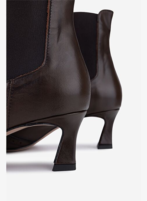 Valmenti Kadın Hakiki Deri Kahverengi Topuklu Bot - Görsel 5