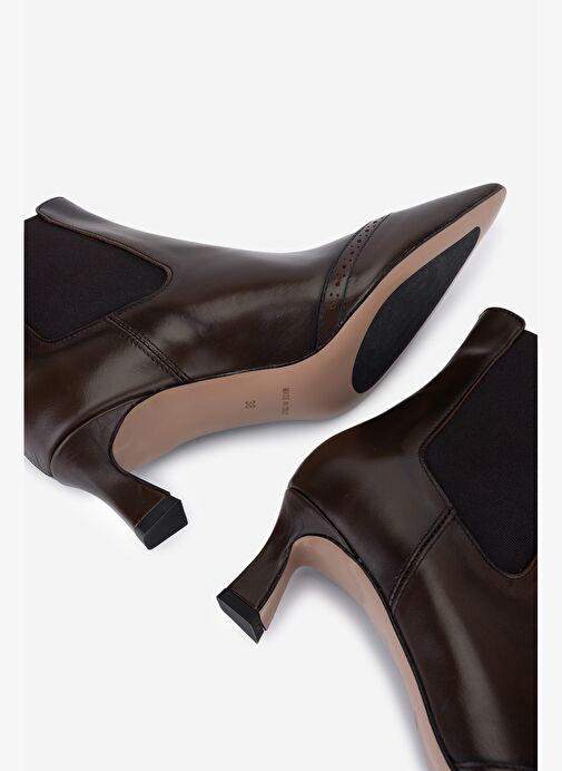 Valmenti Kadın Hakiki Deri Kahverengi Topuklu Bot - Görsel 6