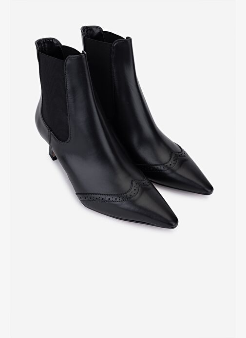 Valmenti Kadın Hakiki Deri Siyah Topuklu Bot - Görsel 3