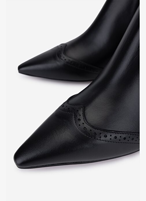 Valmenti Kadın Hakiki Deri Siyah Topuklu Bot - Görsel 4