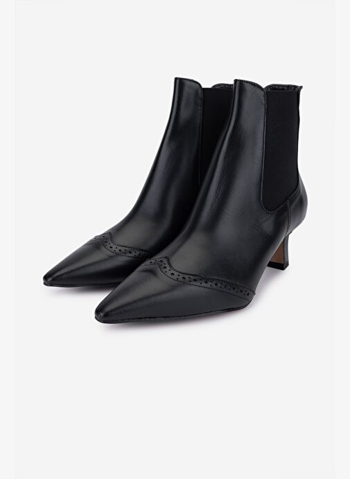 Valmenti Kadın Hakiki Deri Siyah Topuklu Bot - Görsel 7