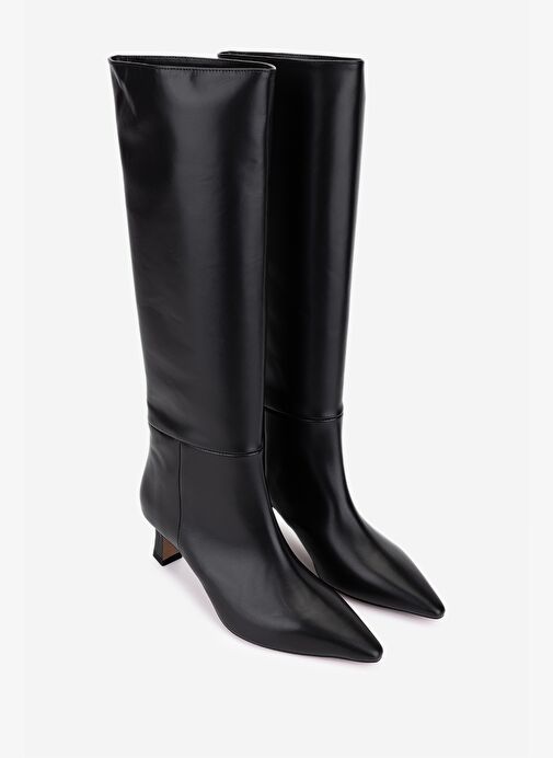 Valmenti Kadın Hakiki Deri Siyah Topuklu Çizme - Görsel 3