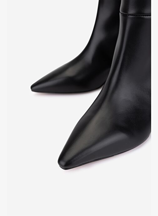 Valmenti Kadın Hakiki Deri Siyah Topuklu Çizme - Görsel 4