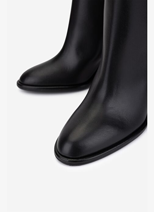 Valmenti Kadın Hakiki Deri Siyah Topuklu Çizme - Görsel 4