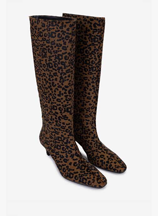 Valmenti Kadın Hakiki Deri Taba Topuklu Çizme - Görsel 3