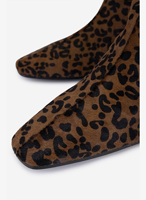 Valmenti Kadın Hakiki Deri Taba Topuklu Çizme - Görsel 4