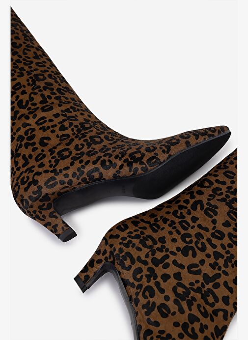 Valmenti Kadın Hakiki Deri Taba Topuklu Çizme - Görsel 5