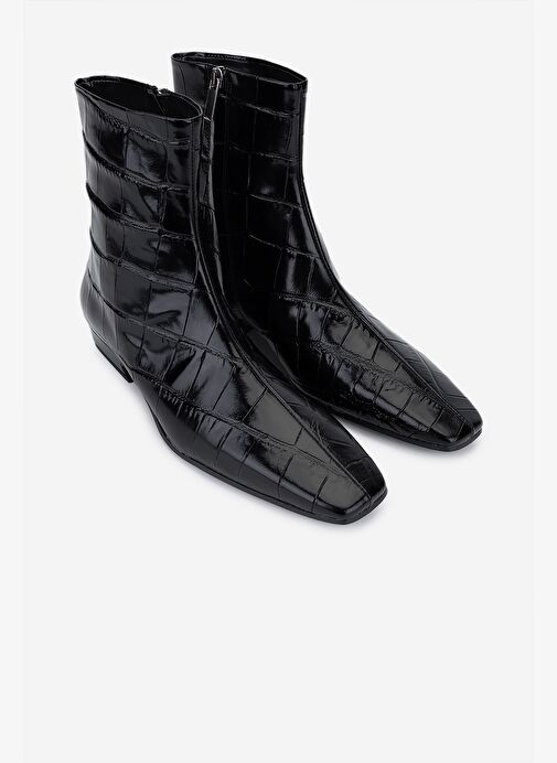 Valmenti Valmenti Kadın Hakiki Deri Siyah Topuklu Bot | Boyner Siyah - 3. görsel