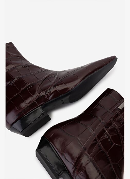 Valmenti Valmenti Kadın Hakiki Deri Bordo Topuklu Bot | Boyner Bordo - 5. görsel