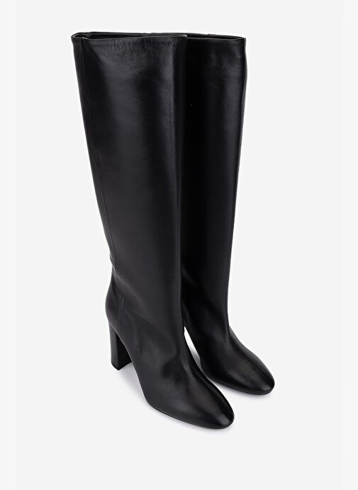Valmenti Kadın Hakiki Deri Siyah Topuklu Çizme - Görsel 3