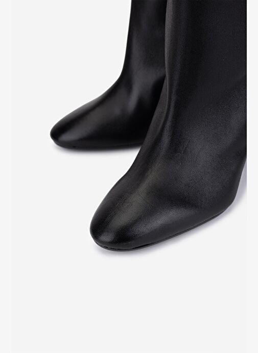 Valmenti Kadın Hakiki Deri Siyah Topuklu Çizme - Görsel 4